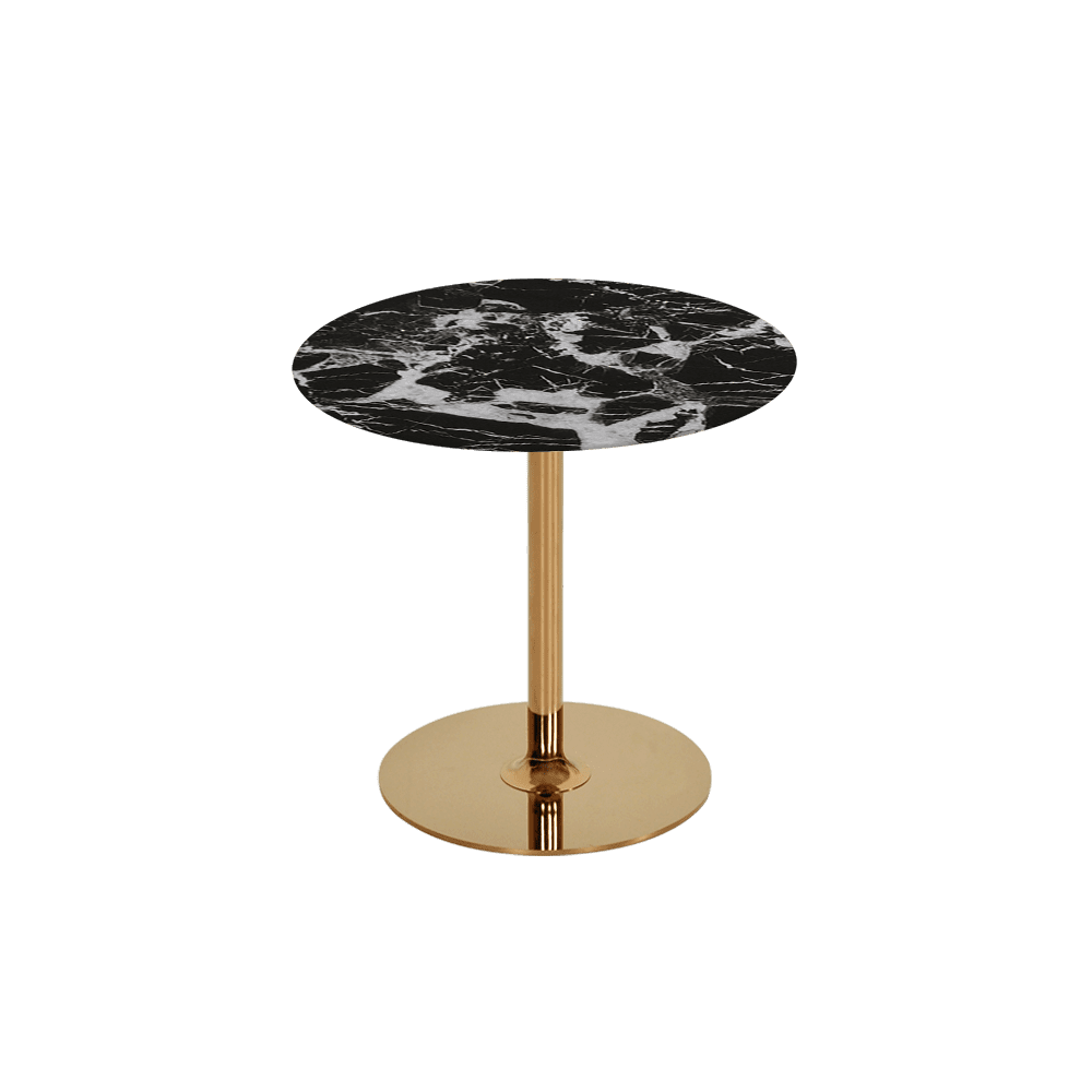 BELLA – Mix & Match Marble Side Table with Gold Coloured Stainless Steel Base (500mm)