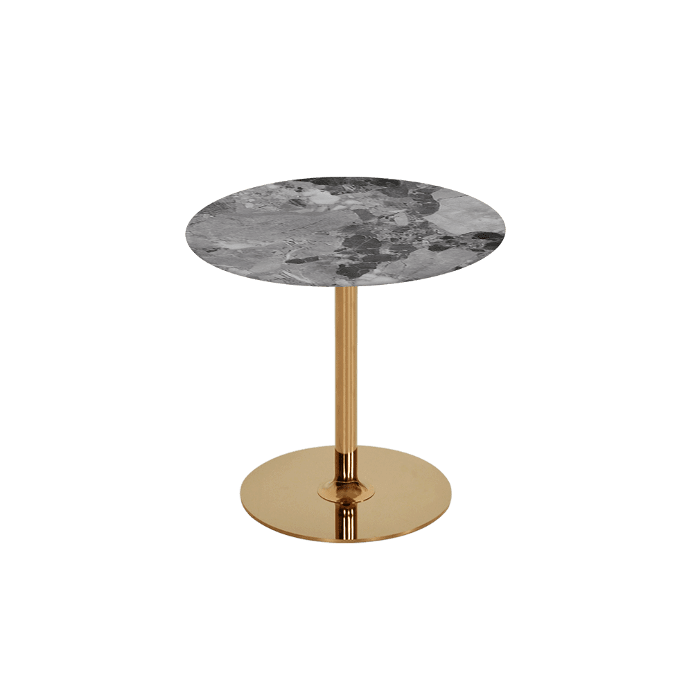 BELLA – Mix & Match Marble Side Table with Gold Coloured Stainless Steel Base (500mm)