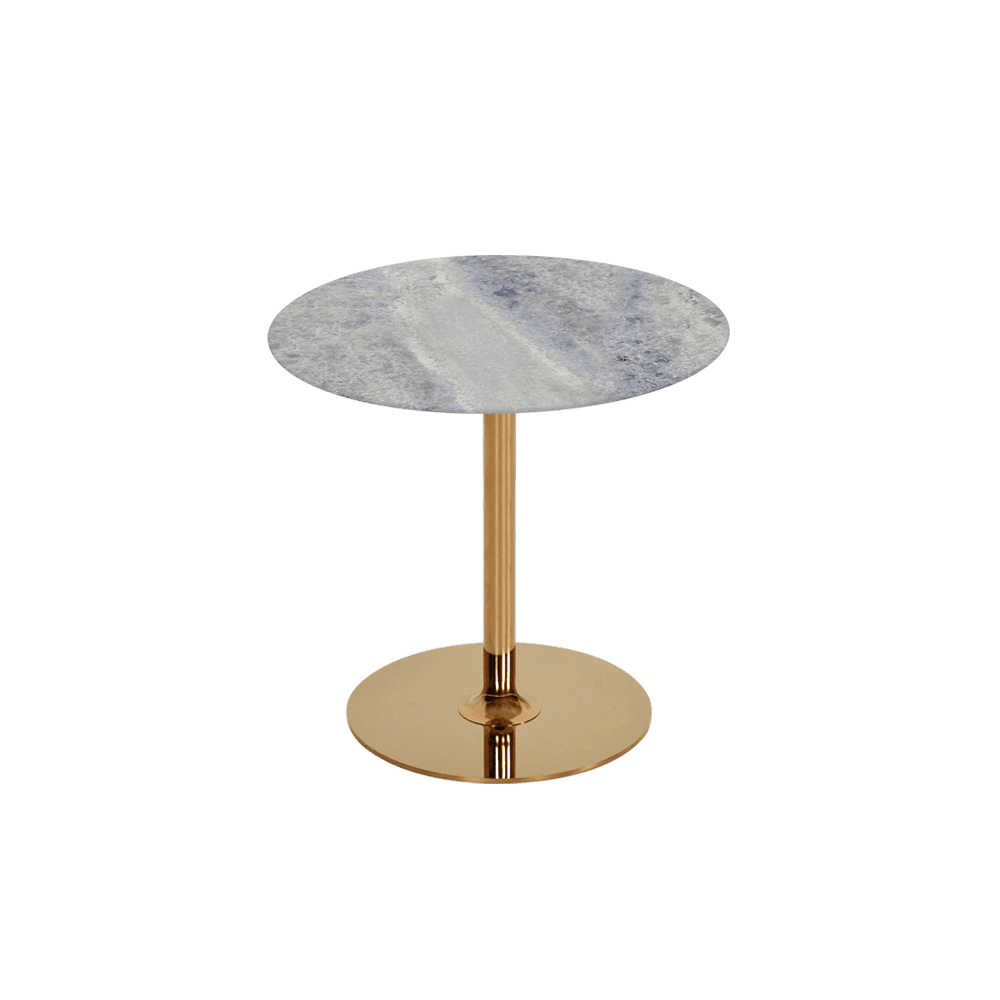 BELLA – Mix & Match Marble Side Table with Gold Coloured Stainless Steel Base (500mm)