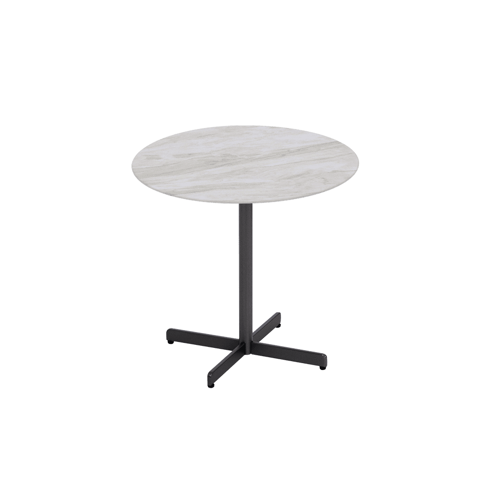 BAILEY Side Table - Mix & Match Marble Top with Black Coloured Steel Base(500mm)