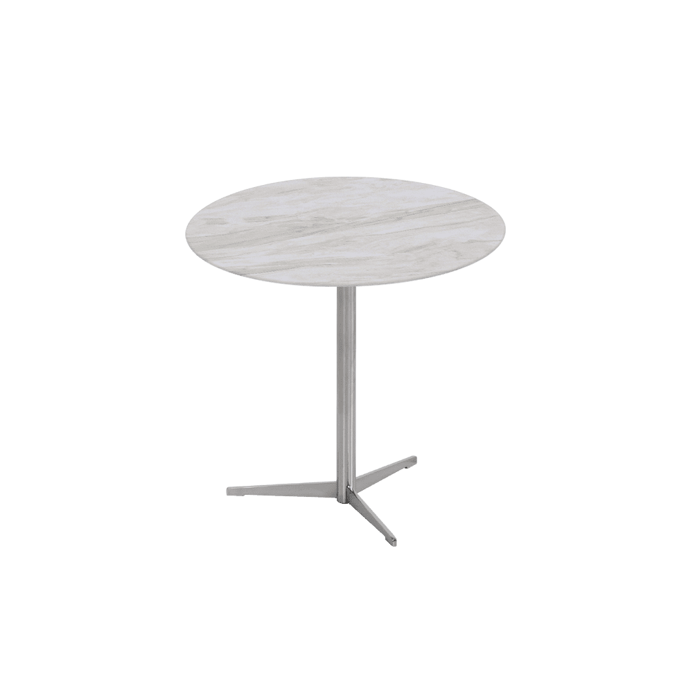 SILVIA Side Table - Mix & Match Marble Top with Silver Coloured Stainless Steel Base(500mm)