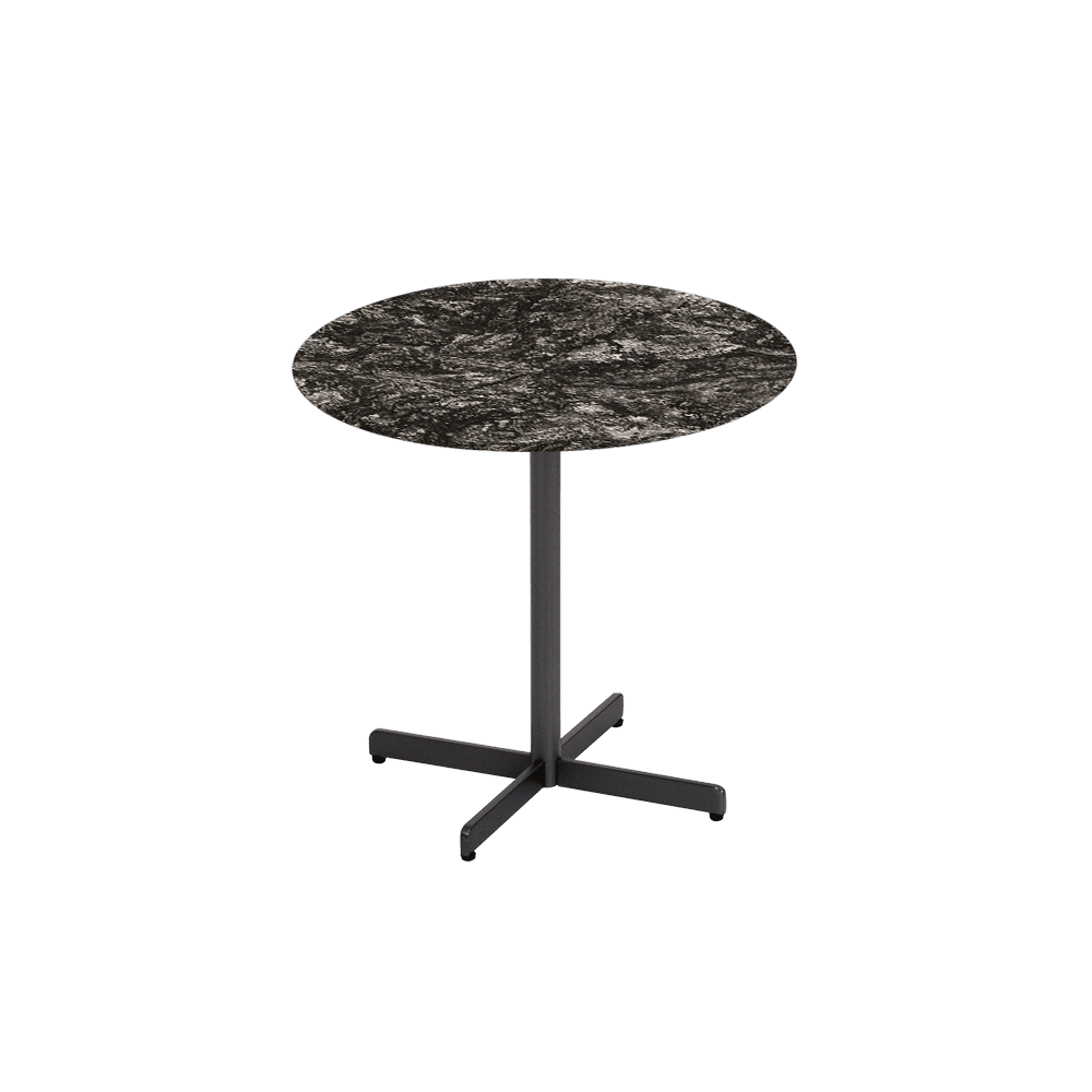 BAILEY Side Table - Mix & Match Marble Top with Black Coloured Steel Base(500mm)