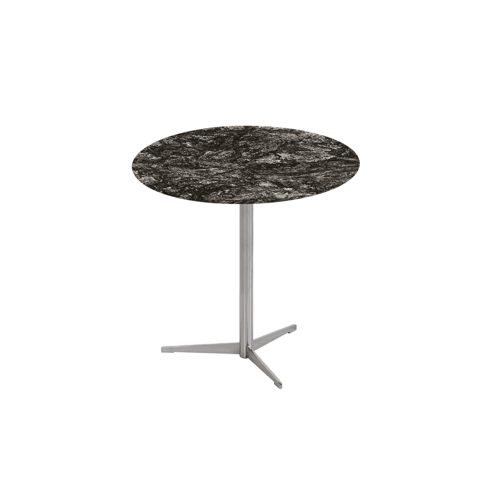 SILVIA Side Table - Mix & Match Marble Top with Silver Coloured Stainless Steel Base(500mm)
