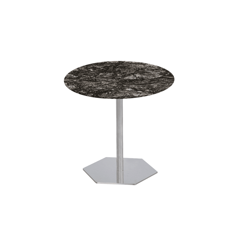 SILVIA Side Table - Mix & Match Marble Top with Silver Coloured Stainless Steel Base(500mm)