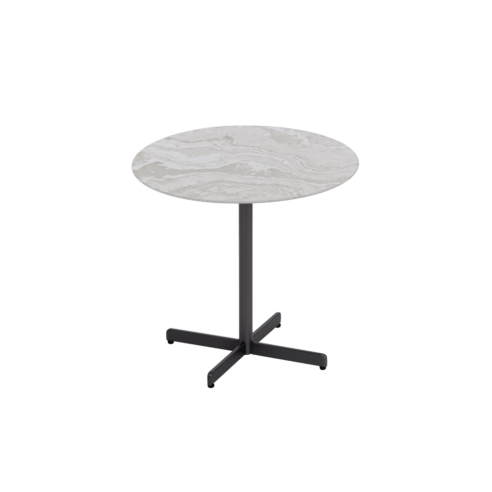 BAILEY Side Table - Mix & Match Marble Top with Black Coloured Steel Base(500mm)