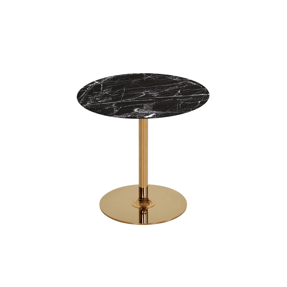 BELLA – Mix & Match Marble Side Table with Gold Coloured Stainless Steel Base (500mm)