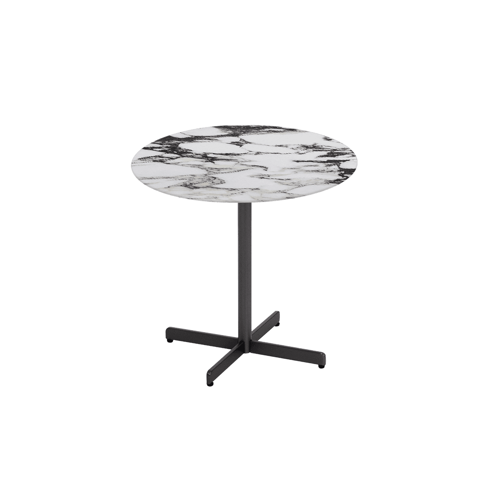 BAILEY Side Table - Mix & Match Marble Top with Black Coloured Steel Base(500mm)