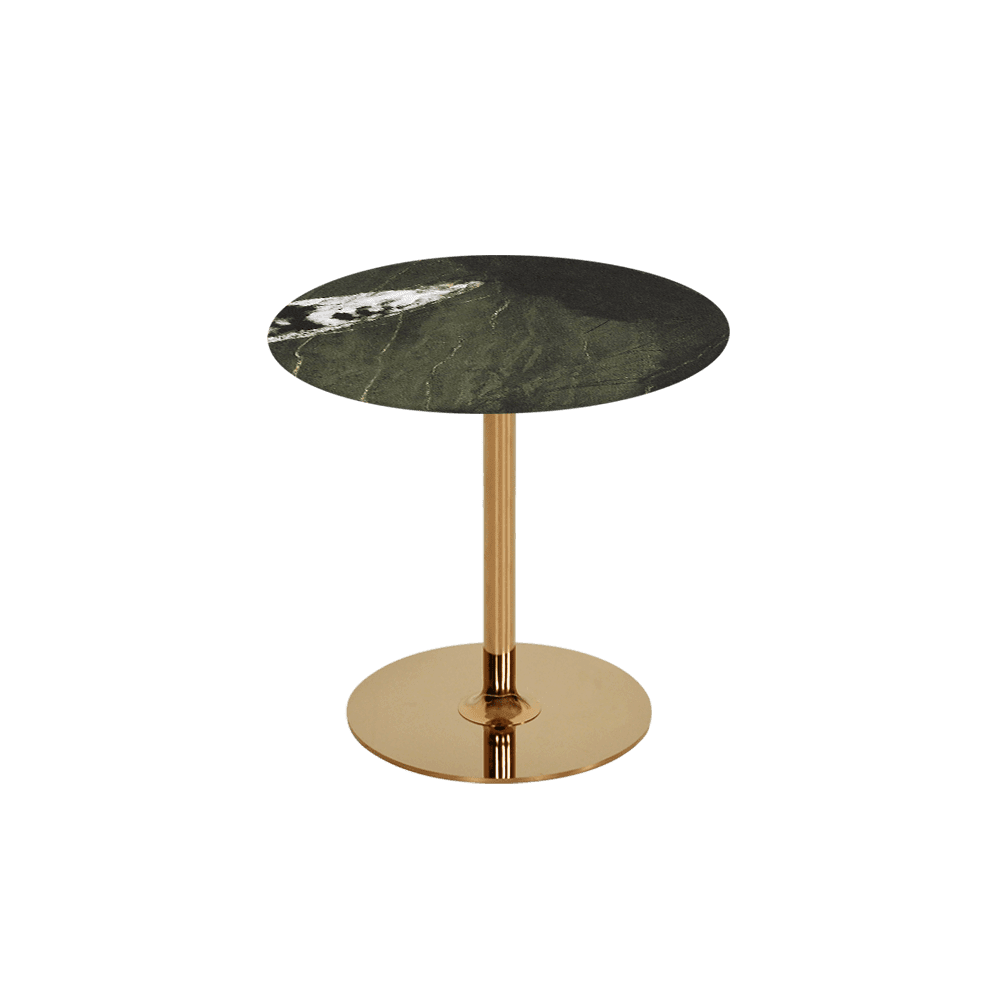 BELLA – Mix & Match Marble Side Table with Gold Coloured Stainless Steel Base (500mm)