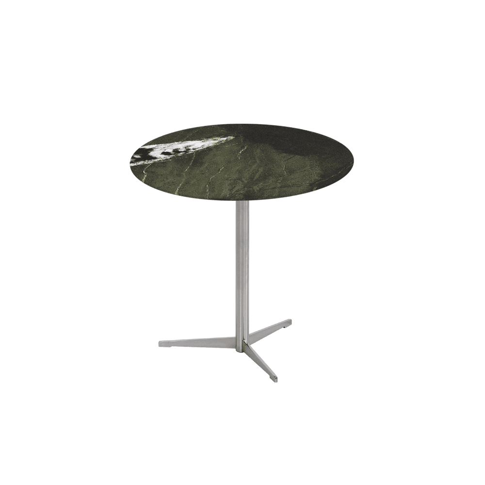 SILVIA Side Table - Mix & Match Marble Top with Silver Coloured Stainless Steel Base(500mm)