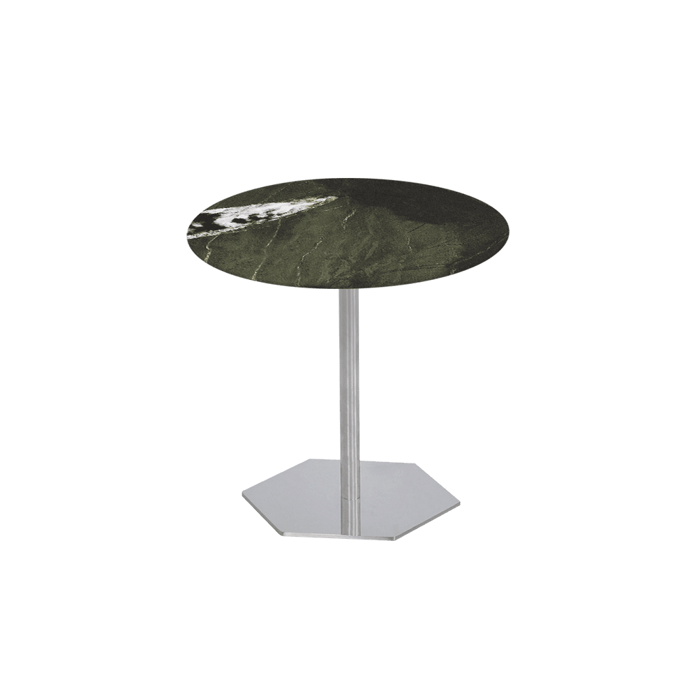 SILVIA Side Table - Mix & Match Marble Top with Silver Coloured Stainless Steel Base(500mm)