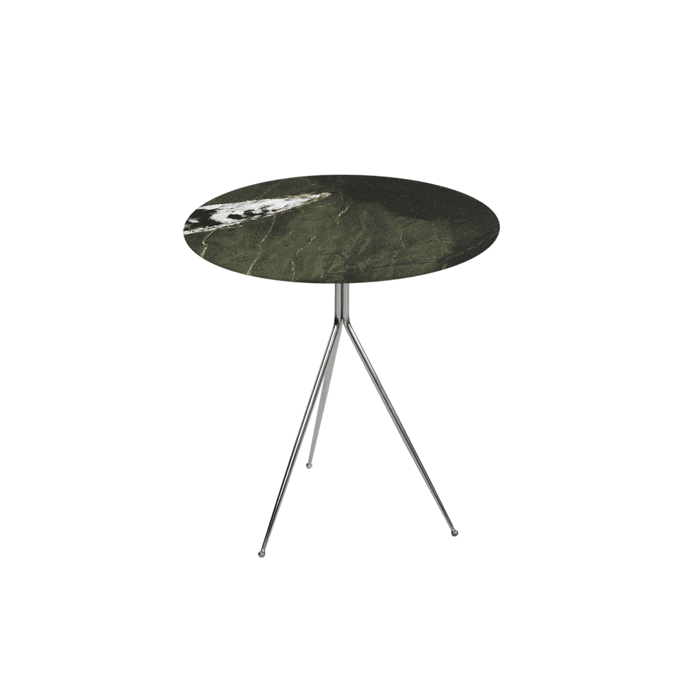 SILVIA Side Table - Mix & Match Marble Top with Silver Coloured Stainless Steel Base(500mm)