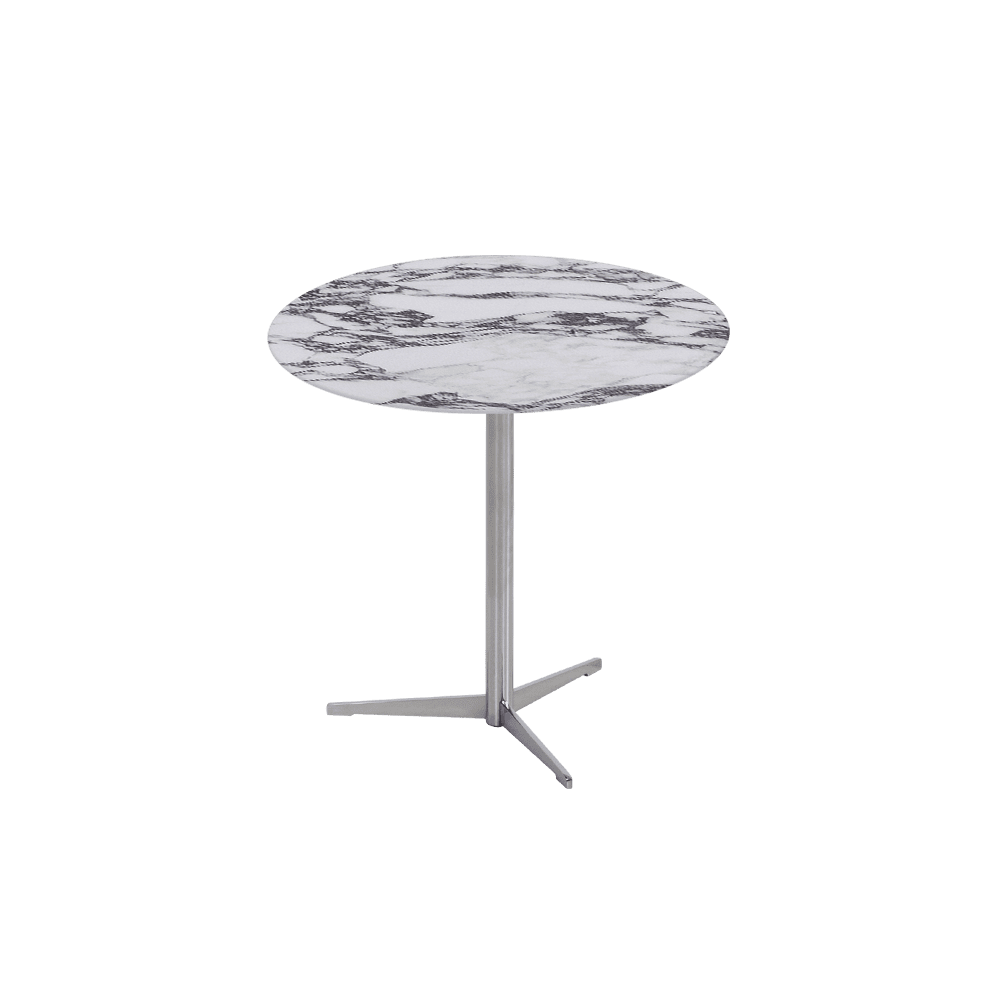 SILVIA Side Table - Mix & Match Marble Top with Silver Coloured Stainless Steel Base(500mm)