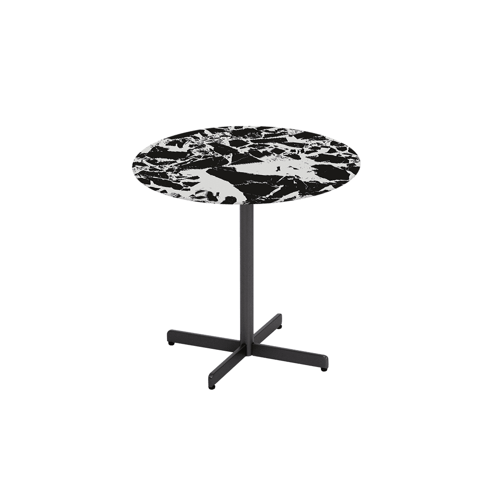 BAILEY Side Table - Mix & Match Marble Top with Black Coloured Steel Base(500mm)