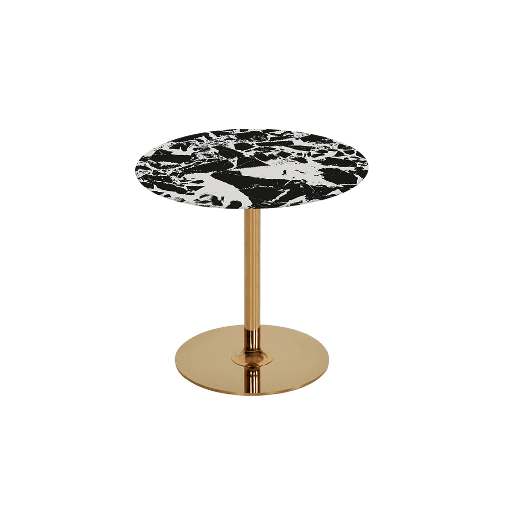 BELLA – Mix & Match Marble Side Table with Gold Coloured Stainless Steel Base (500mm)