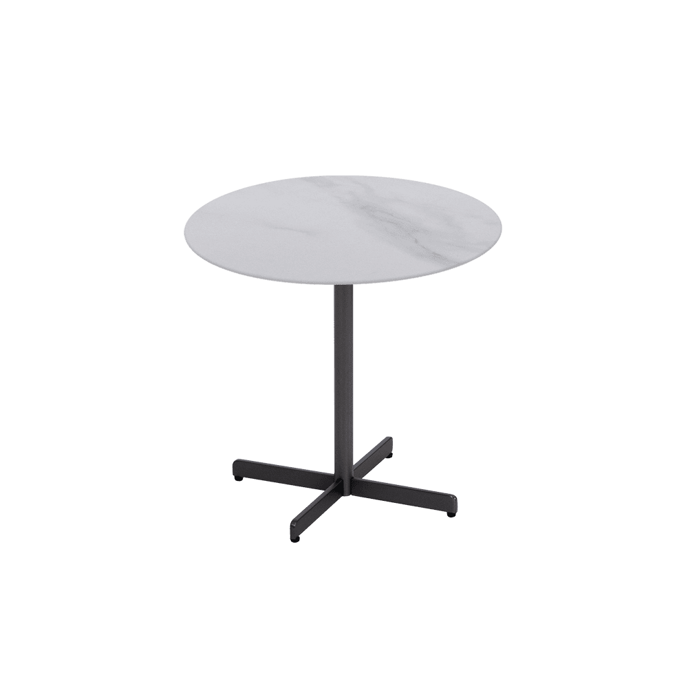 BAILEY Side Table - Mix & Match Marble Top with Black Coloured Steel Base(500mm)