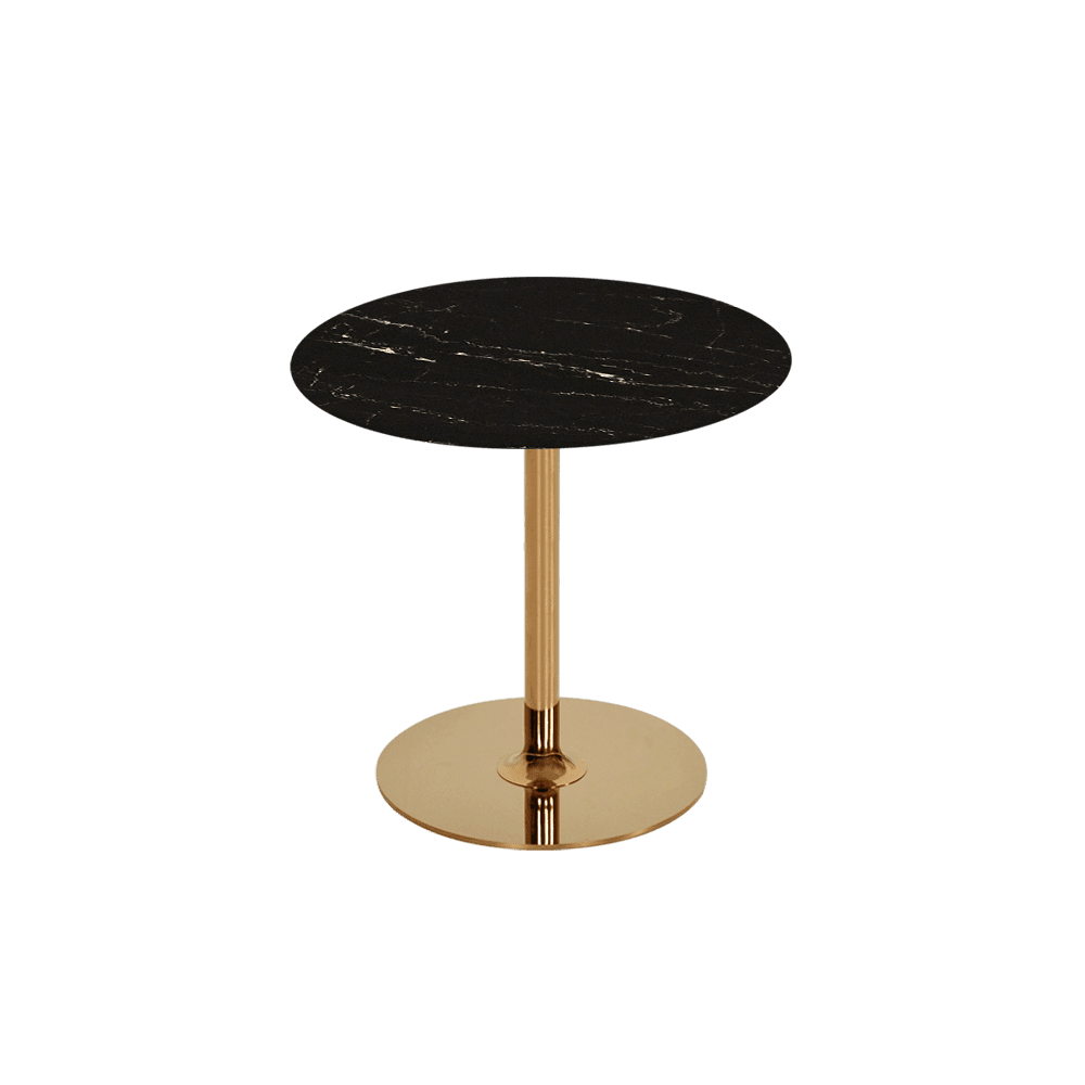BELLA – Mix & Match Marble Side Table with Gold Coloured Stainless Steel Base (500mm)