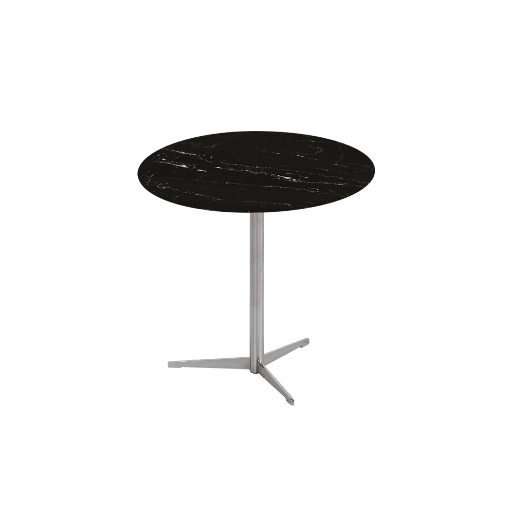 SILVIA Side Table - Mix & Match Marble Top with Silver Coloured Stainless Steel Base(500mm)