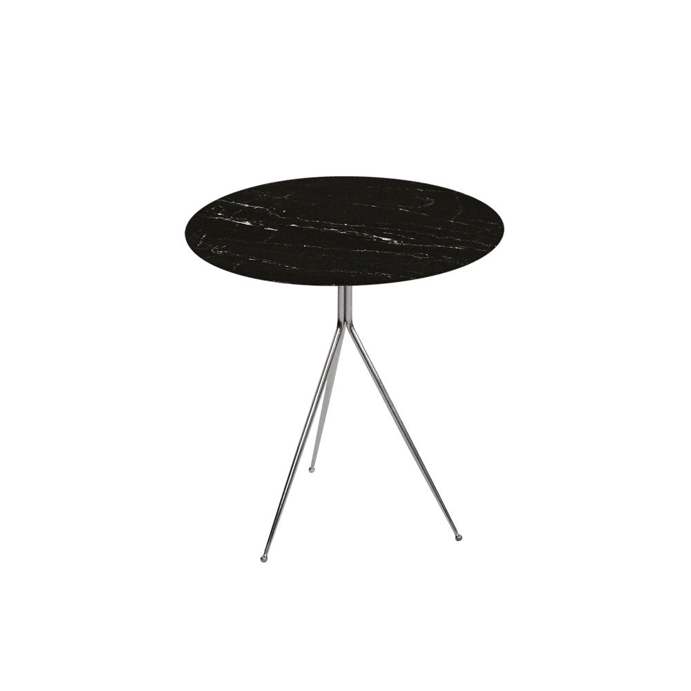 SILVIA Side Table - Mix & Match Marble Top with Silver Coloured Stainless Steel Base(500mm)