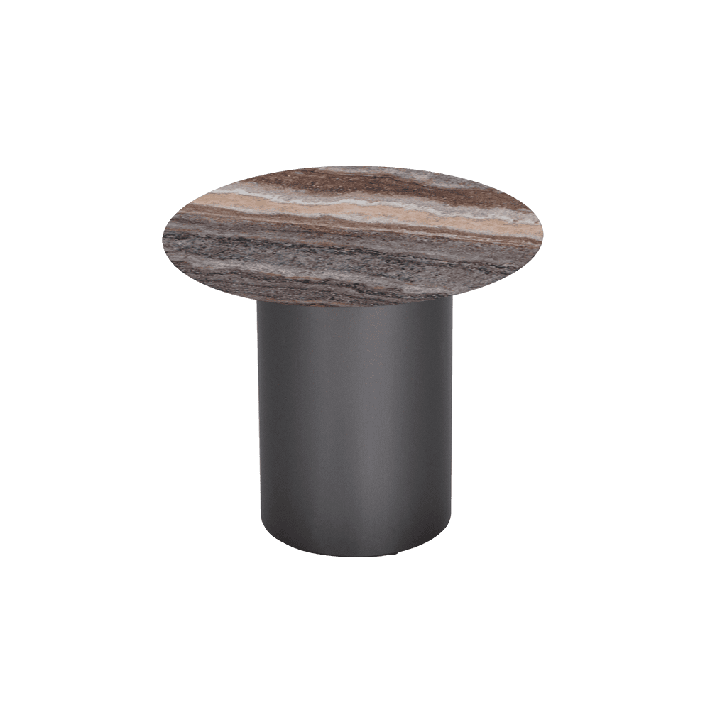 YUNA – Mix & Match Marble Side Table with Stainless Steel Leg (600mm)