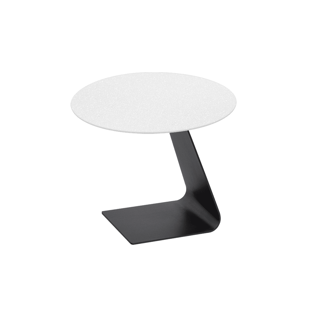 BAILEY Side Table - Mix & Match Marble Top with Black Coloured Steel Base(600mm)