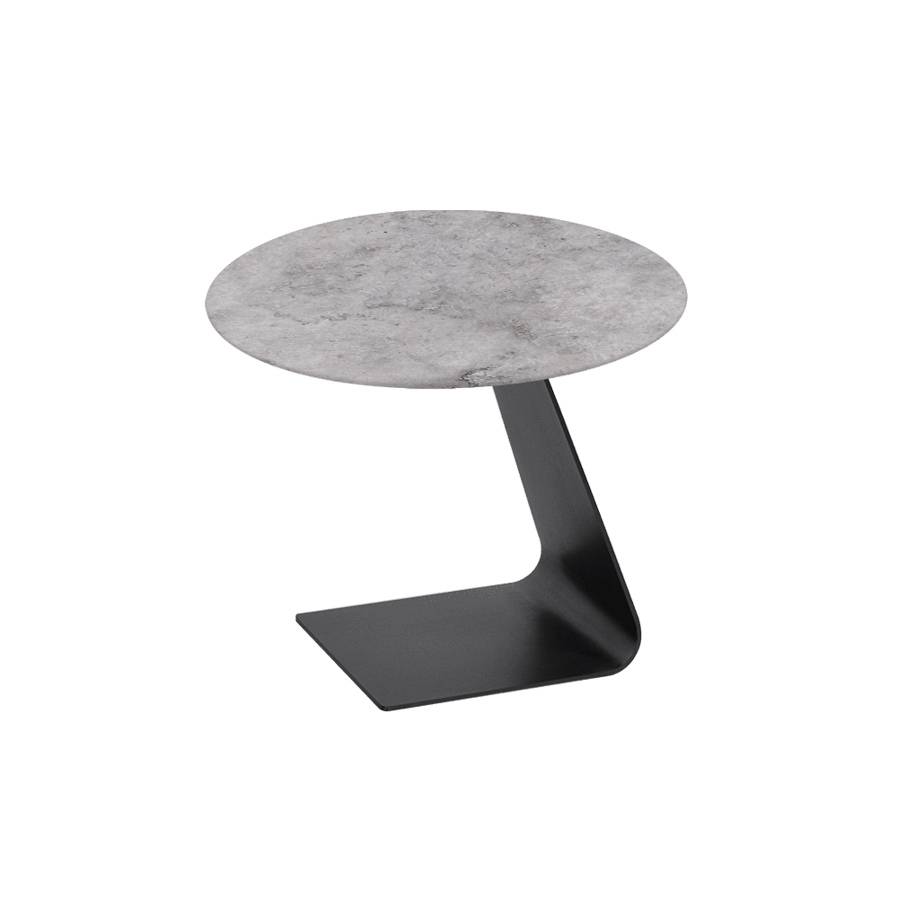 BAILEY Side Table - Mix & Match Marble Top with Black Coloured Steel Base(600mm)