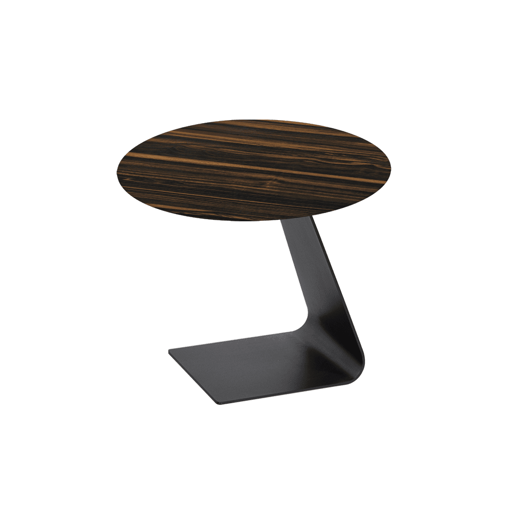 BAILEY Side Table - Mix & Match Marble Top with Black Coloured Steel Base(600mm)