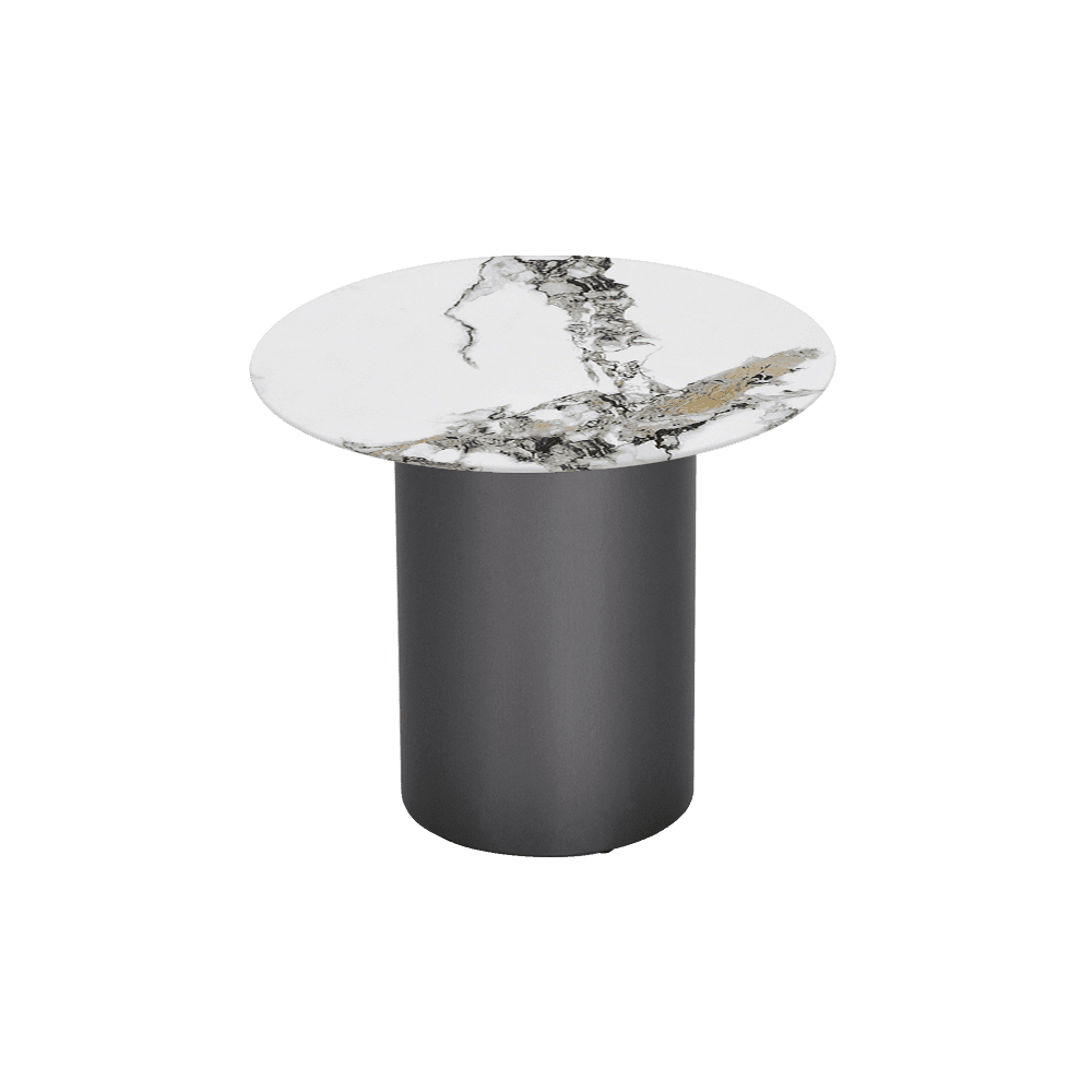 YUNA – Mix & Match Marble Side Table with Stainless Steel Leg (600mm)