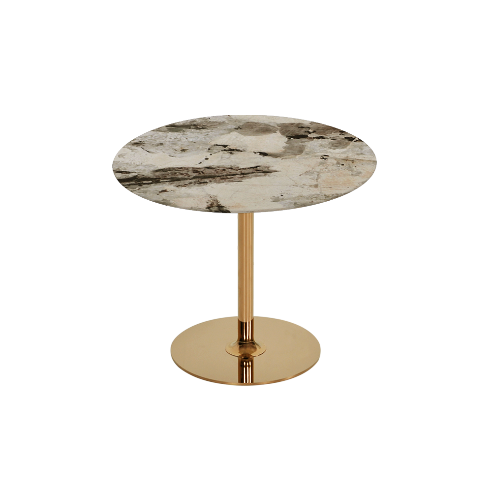 BELLA – Mix & Match Marble Side Table with Gold Coloured Stainless Steel Base (600mm)
