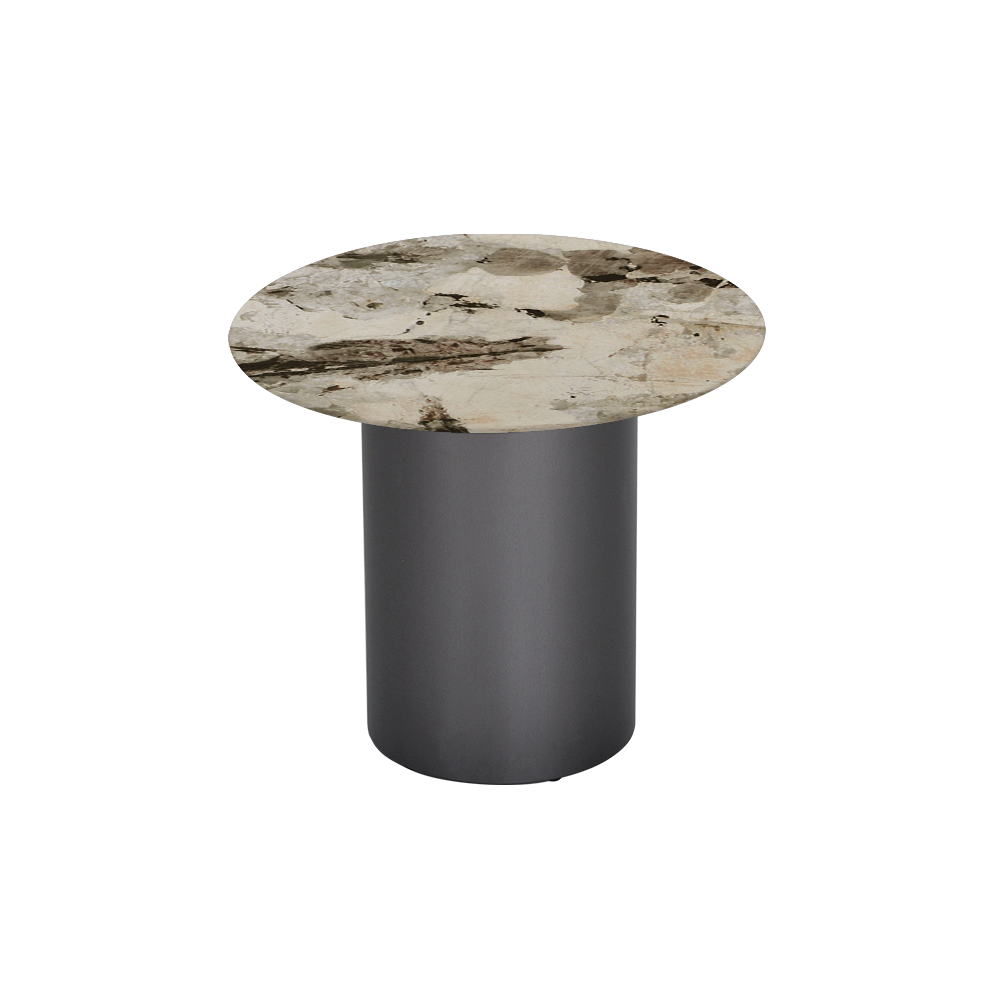 YUNA – Mix & Match Marble Side Table with Stainless Steel Leg (600mm)