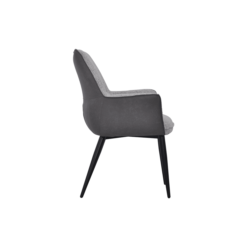 FIORA –  2-Tone Plush Dining Chair with Armrest