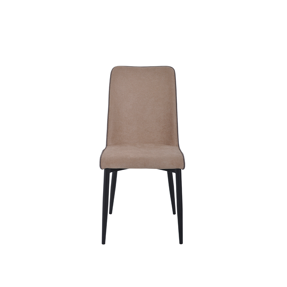 MILAS - Light Brown Dining Chair with Metal Leg