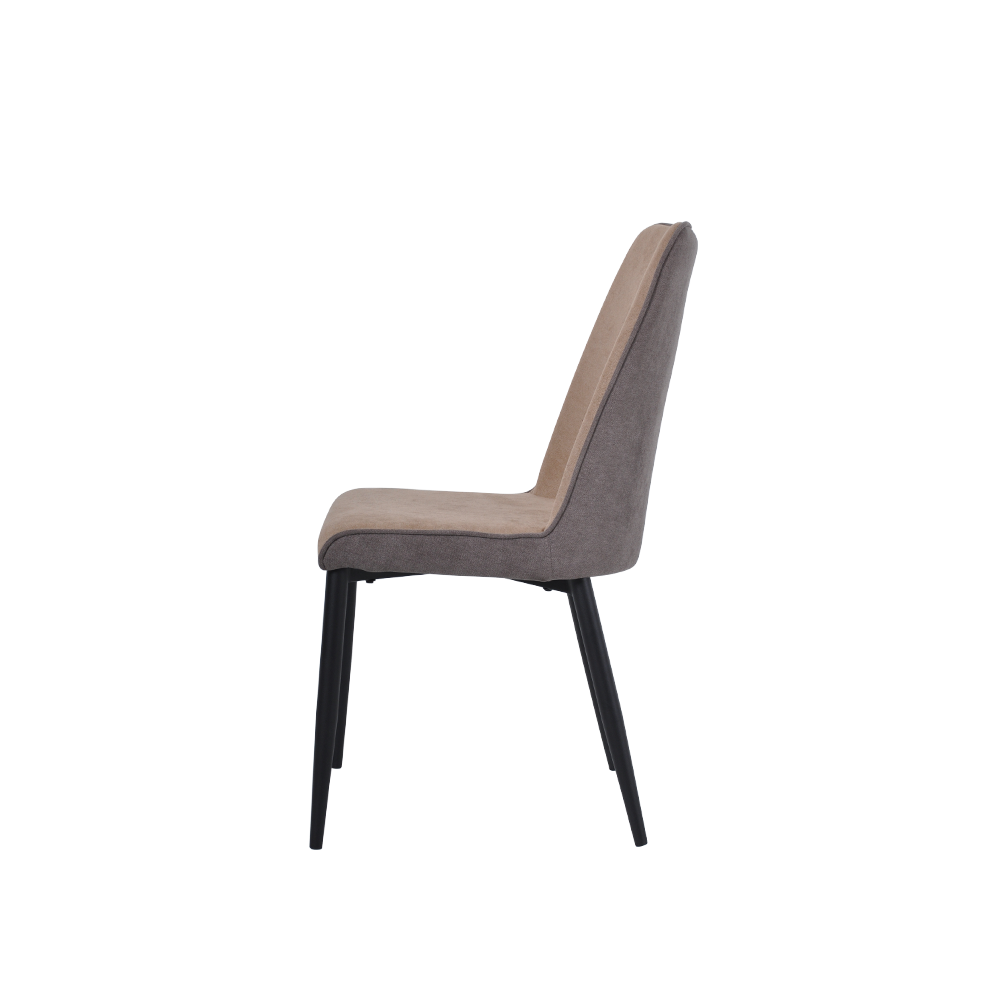 MILAS - Light Brown Dining Chair with Metal Leg