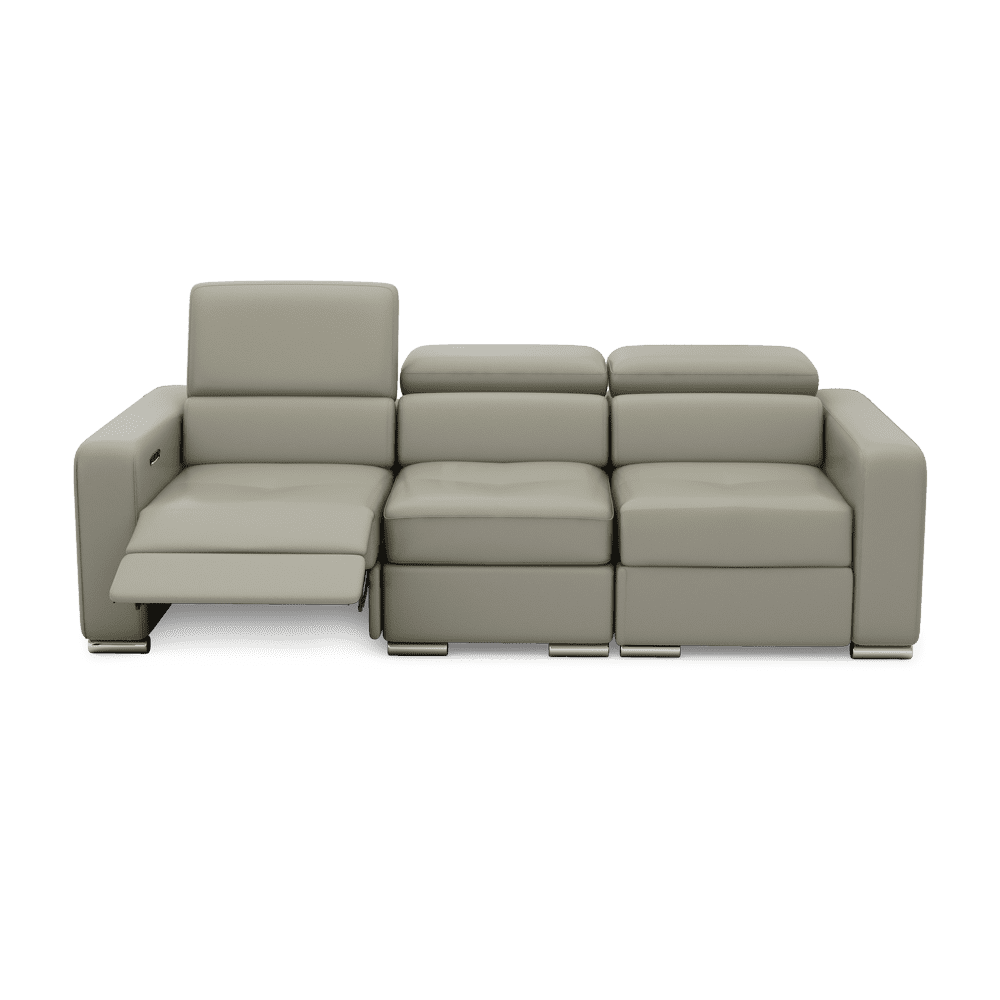 KELBY – Modular Leather Sofa with Extendable Seat & Motorised Incliner (3-Seater)
