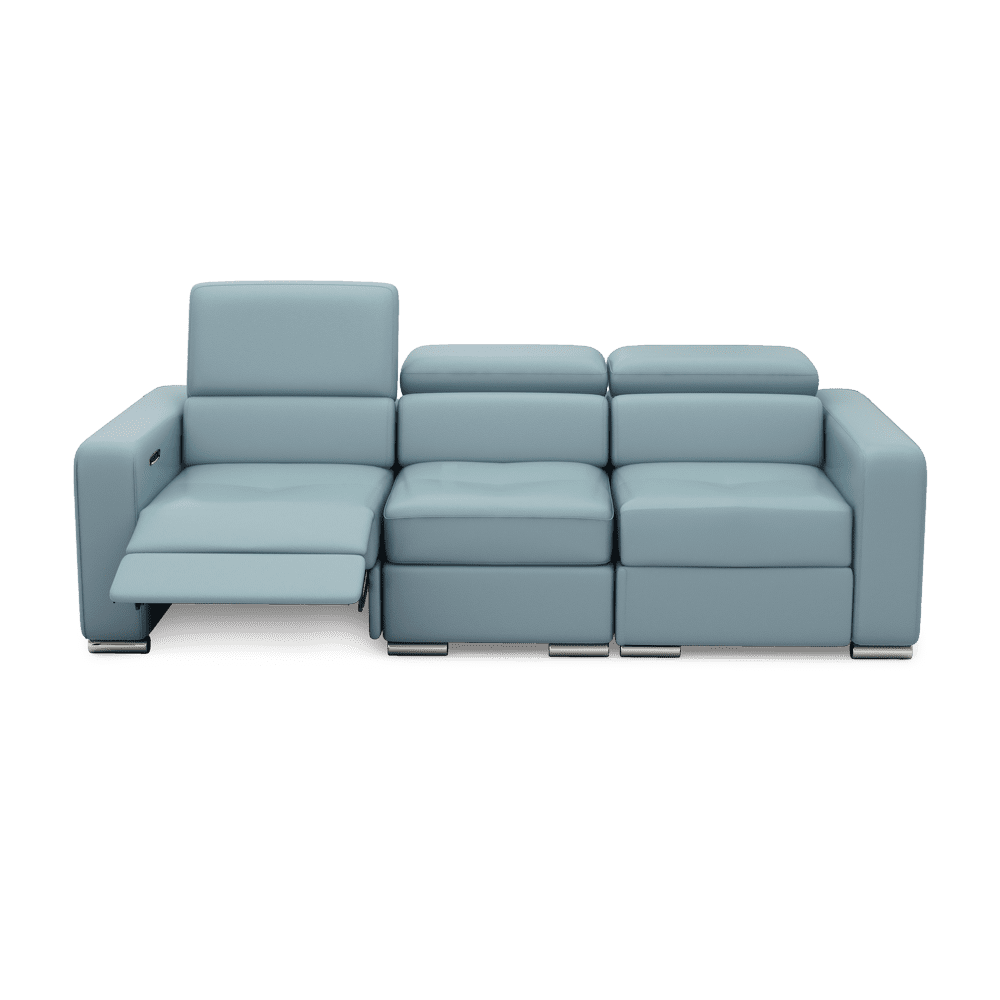 KELBY – Modular Leather Sofa with Extendable Seat & Motorised Incliner (3-Seater)