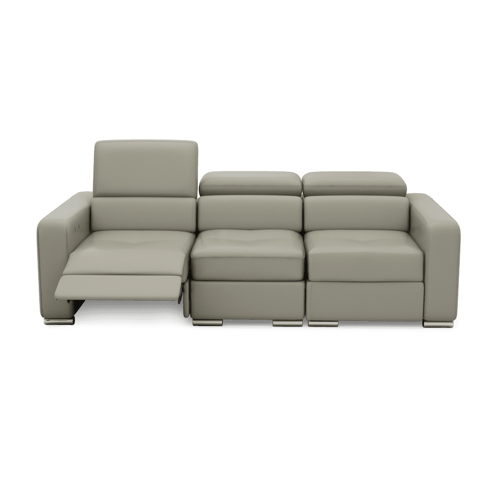 KELBY – Modular Leather Sofa with Extendable Seat & Motorised Incliner (3-Seater)