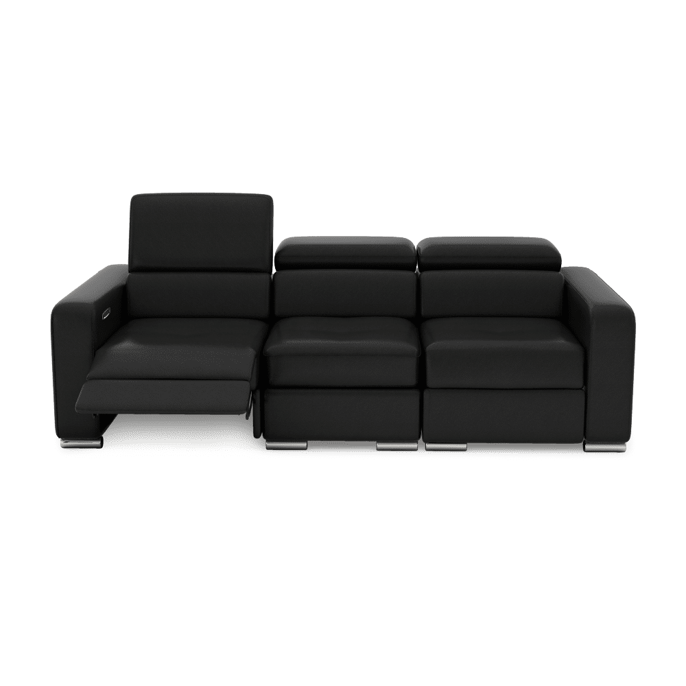 KELBY – Modular Leather Sofa with Extendable Seat & Motorised Incliner (3-Seater)