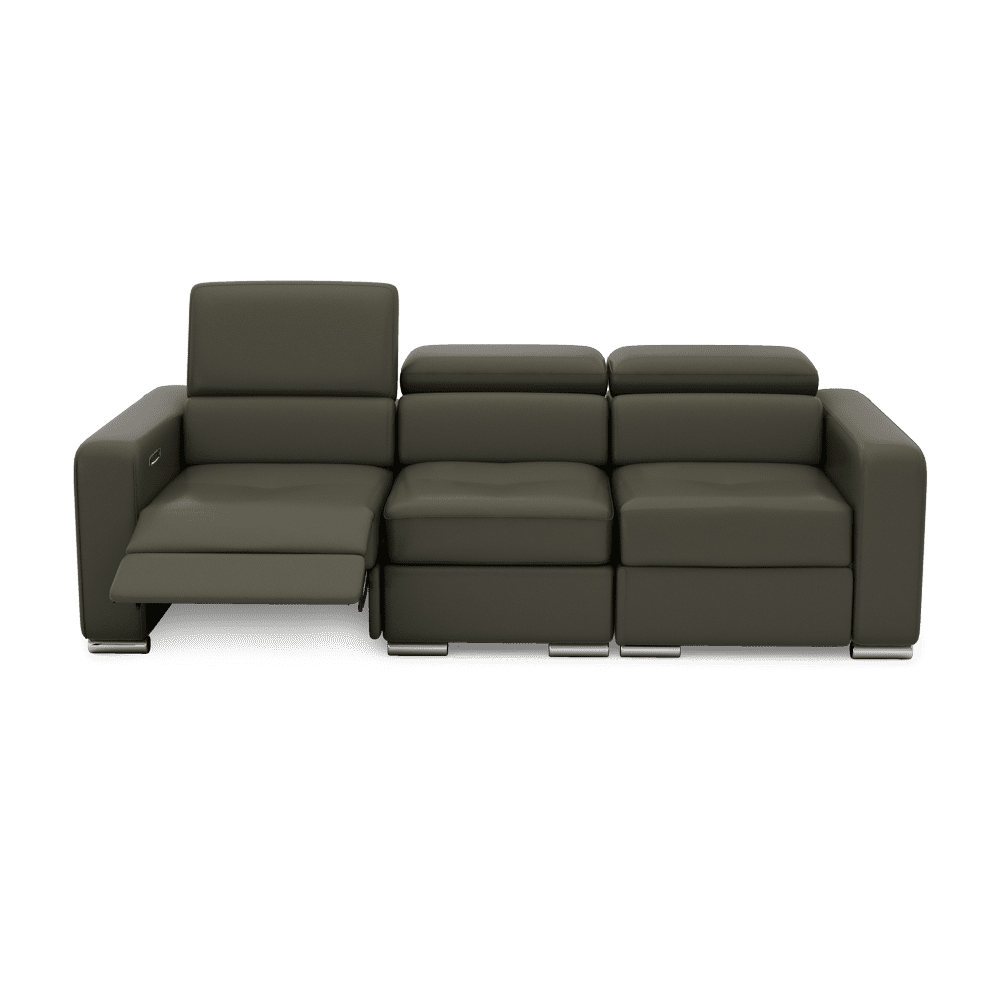 KELBY – Modular Leather Sofa with Extendable Seat & Motorised Incliner (3-Seater)