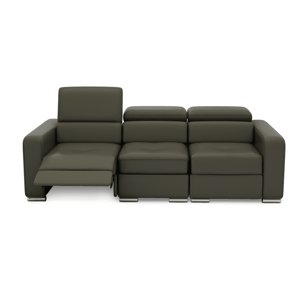 KELBY – Modular Leather Sofa with Extendable Seat & Motorised Incliner (3-Seater)