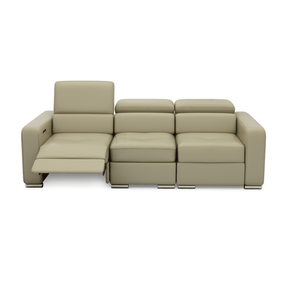 KELBY – Modular Leather Sofa with Extendable Seat & Motorised Incliner (3-Seater)