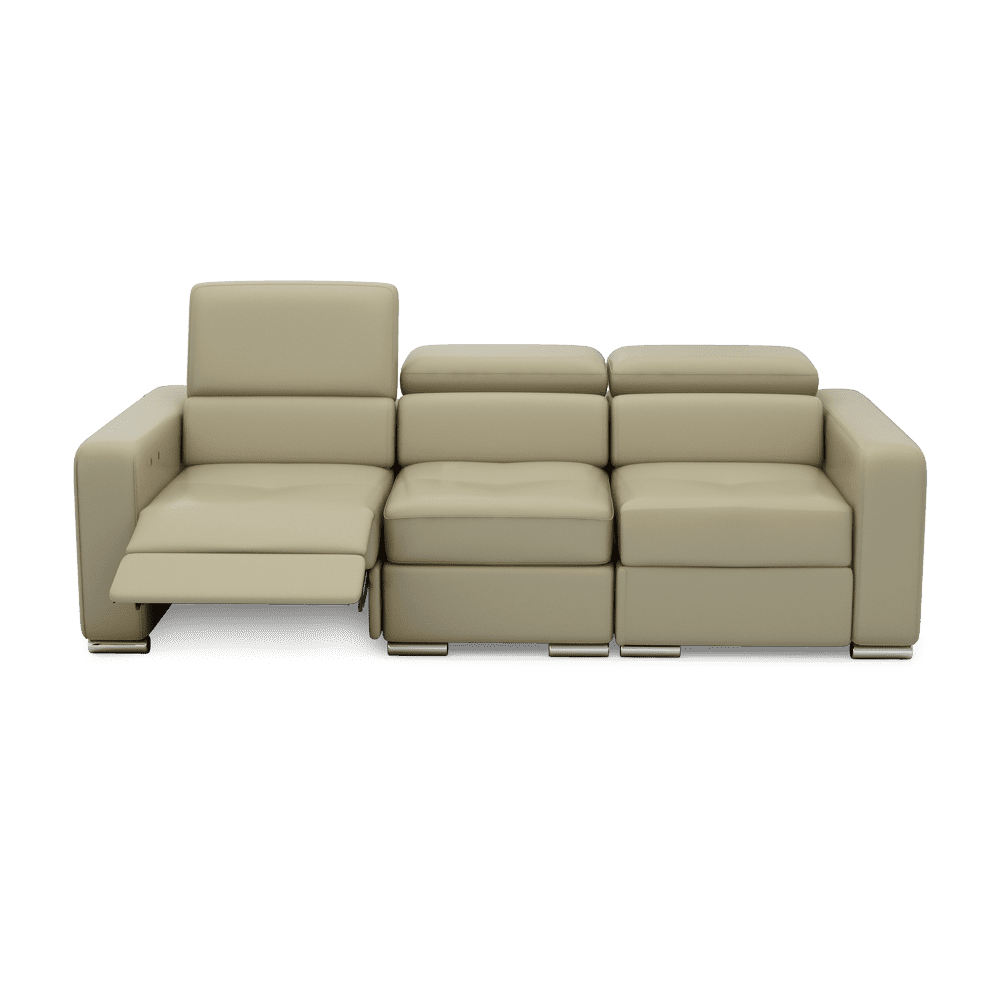 KELBY – Modular Leather Sofa with Extendable Seat & Motorised Incliner (3-Seater)