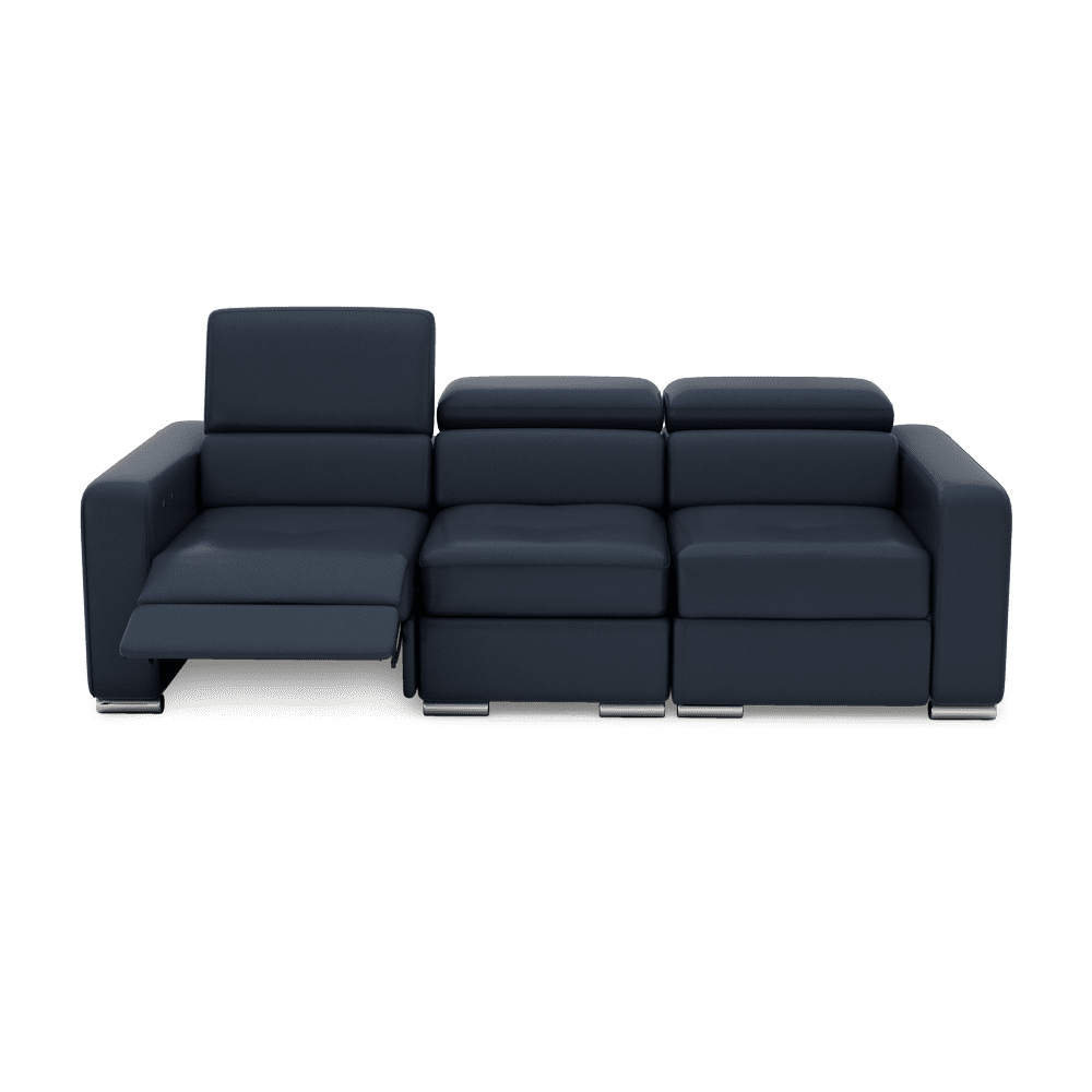 KELBY – Modular Leather Sofa with Extendable Seat & Motorised Incliner (3-Seater)