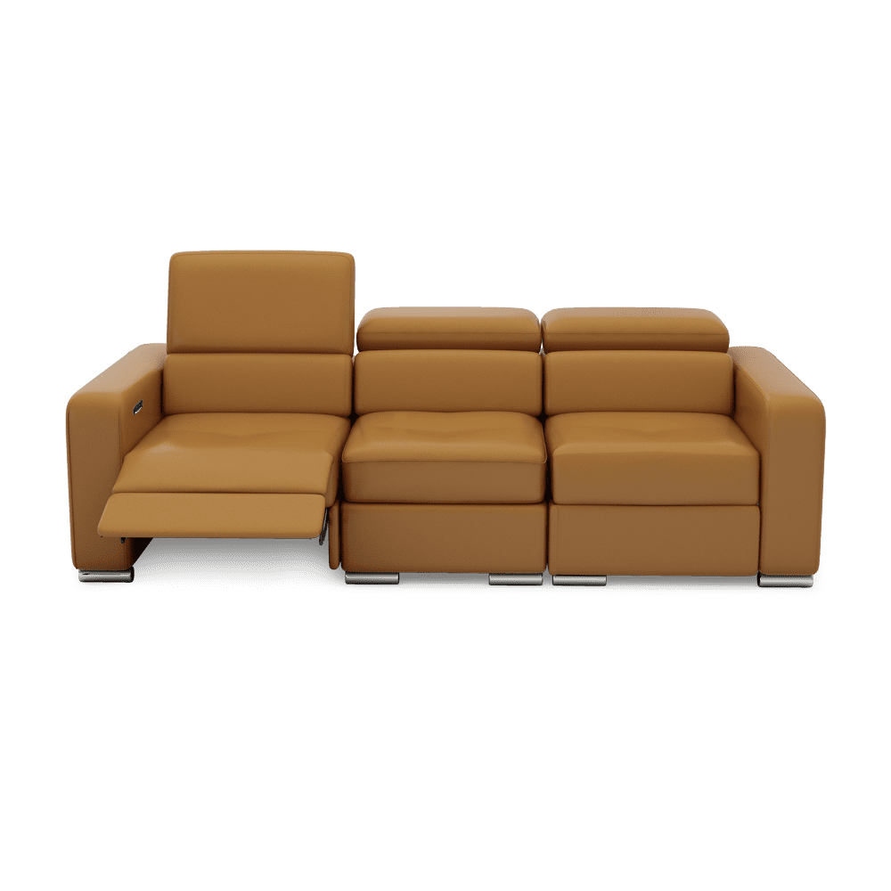 KELBY – Modular Leather Sofa with Extendable Seat & Motorised Incliner (3-Seater)