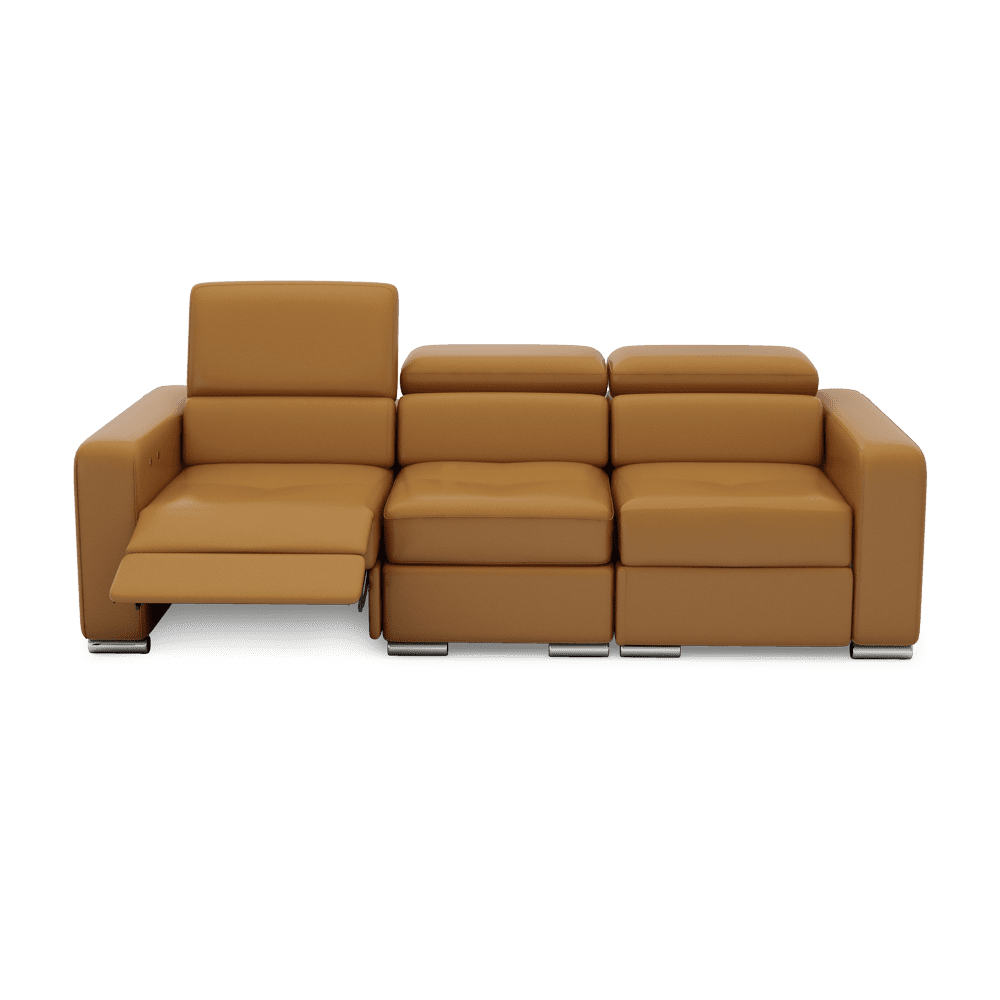 KELBY – Modular Leather Sofa with Extendable Seat & Motorised Incliner (3-Seater)