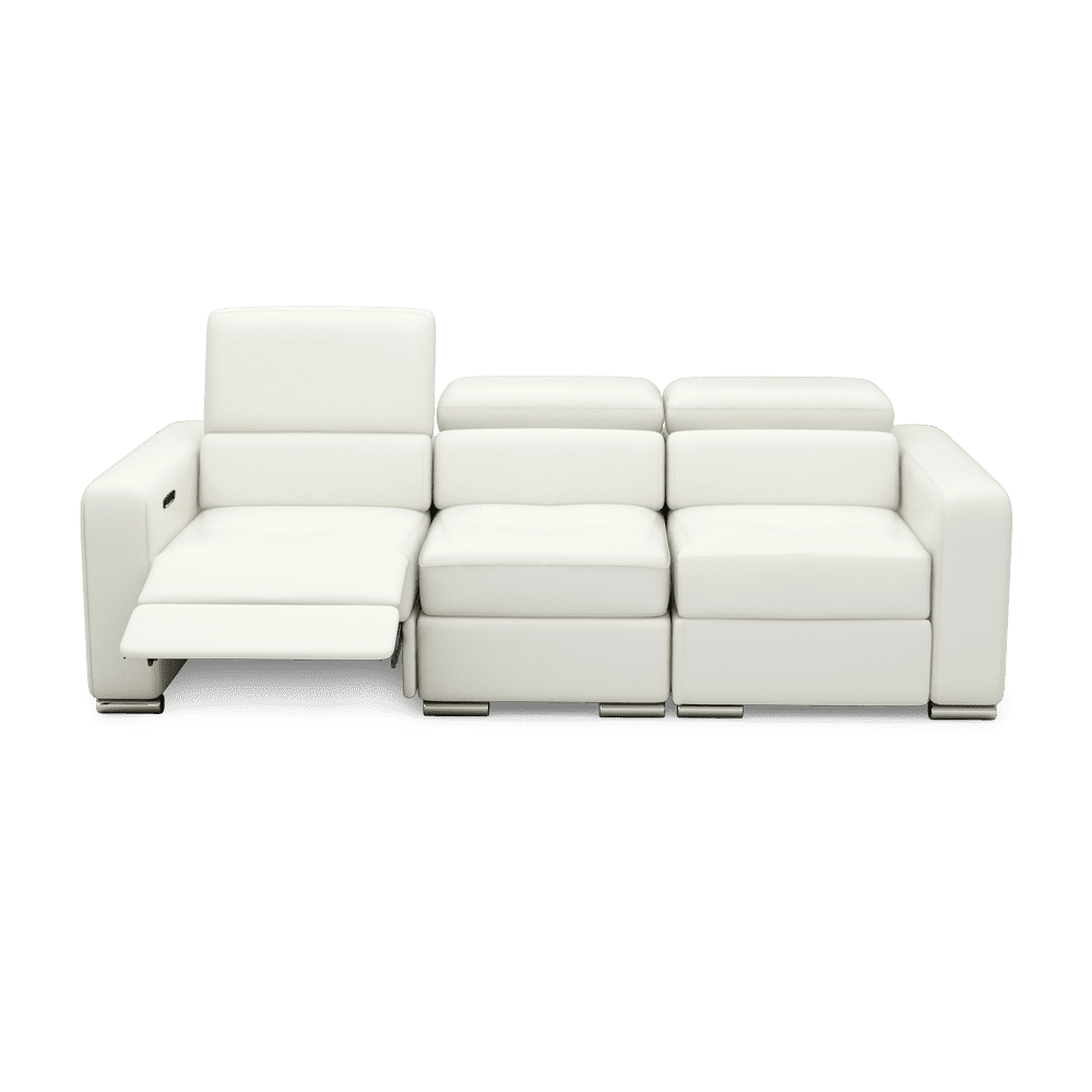 KELBY – Modular Leather Sofa with Extendable Seat & Motorised Incliner (3-Seater)