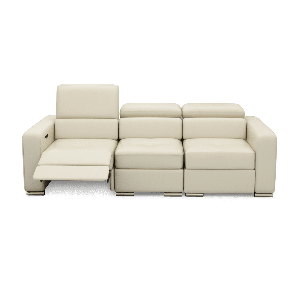 KELBY – Modular Leather Sofa with Extendable Seat & Motorised Incliner (3-Seater)