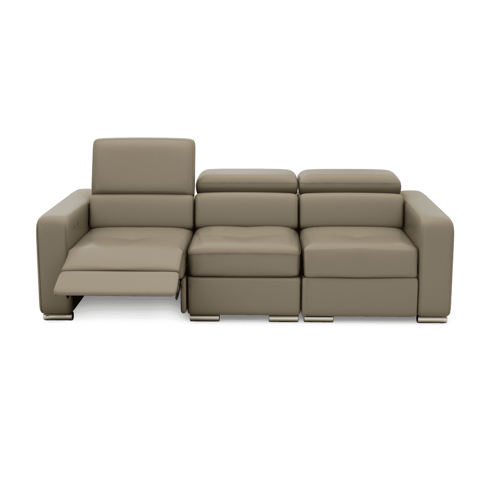 KELBY – Modular Leather Sofa with Extendable Seat & Motorised Incliner (3-Seater)
