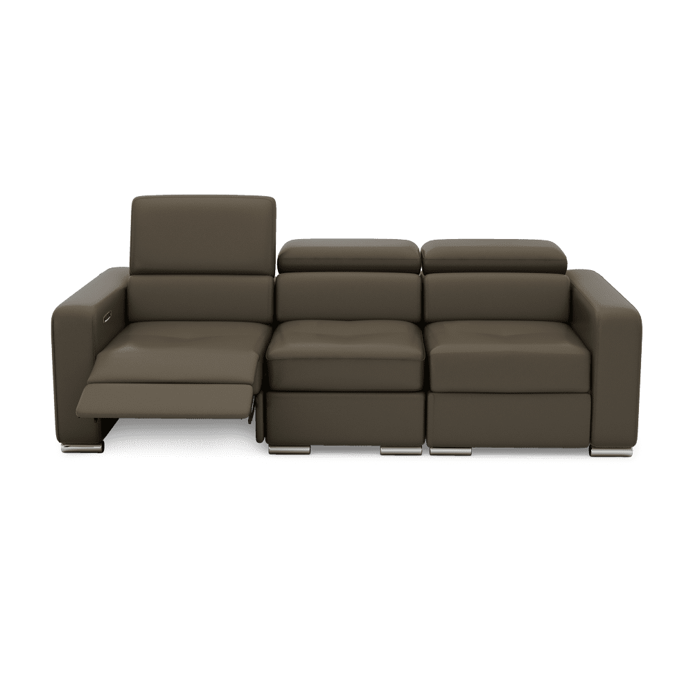 KELBY – Modular Leather Sofa with Extendable Seat & Motorised Incliner (3-Seater)