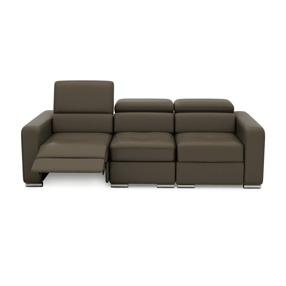 KELBY – Modular Leather Sofa with Extendable Seat & Motorised Incliner (3-Seater)