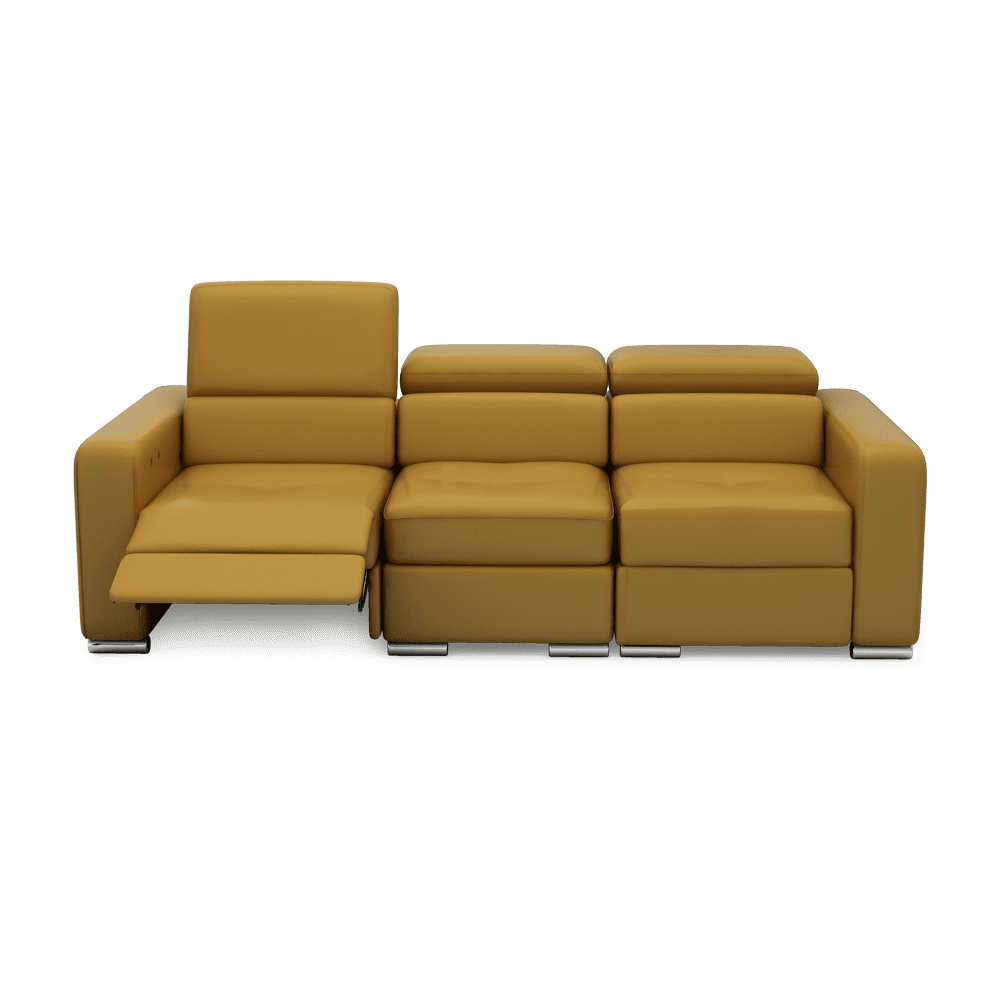 KELBY – Modular Leather Sofa with Extendable Seat & Motorised Incliner (3-Seater)