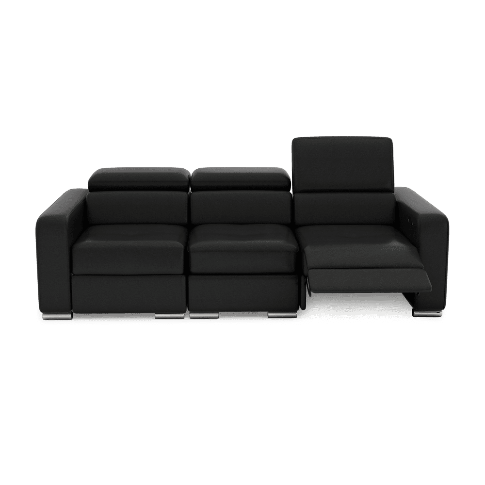 KELBY – Modular Leather Sofa with Extendable Seat & Motorised Incliner (3-Seater)